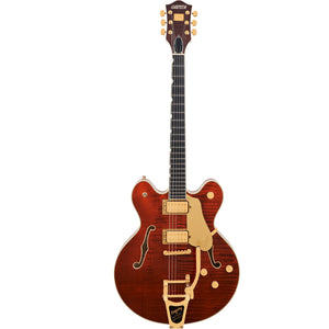 Gretsch Broadkaster LX Figured Center Block with String-Thru Bigsby and Gold Hardware Bourbon Stain w/Case