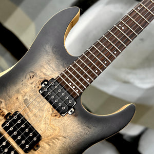 2024 Schecter Reaper-6 FR Floyd Rose Satin Charcoal Burst