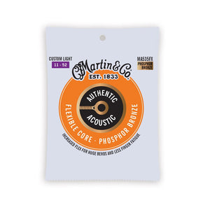 Martin Authentic Acoustic Flexible Core Strings Phosphor Bronze - 11-52 Custom Light MA535FX
