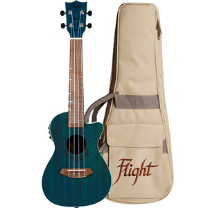 Flight DUC380 CEQ Topaz Electro-Acoustic Concert Ukulele w/Bag