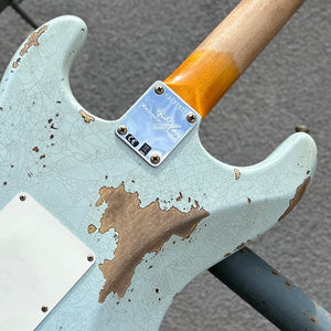 Fender Custom Shop 1960 Stratocaster Heavy Relic Rosewood Fingerboard Aged Sonic Blue over 3-Colour Sunburst