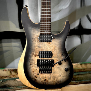2024 Schecter Reaper-6 FR Floyd Rose Satin Charcoal Burst