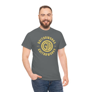 Guitarworks Yellow Circle Logo Charcoal Unisex Heavy Cotton T-Shirt