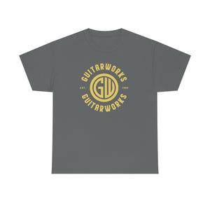Guitarworks Yellow Circle Logo Charcoal Unisex Heavy Cotton T-Shirt
