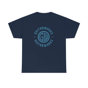 Guitarworks Blue Circle Logo Navy Unisex Heavy Cotton T-Shirt