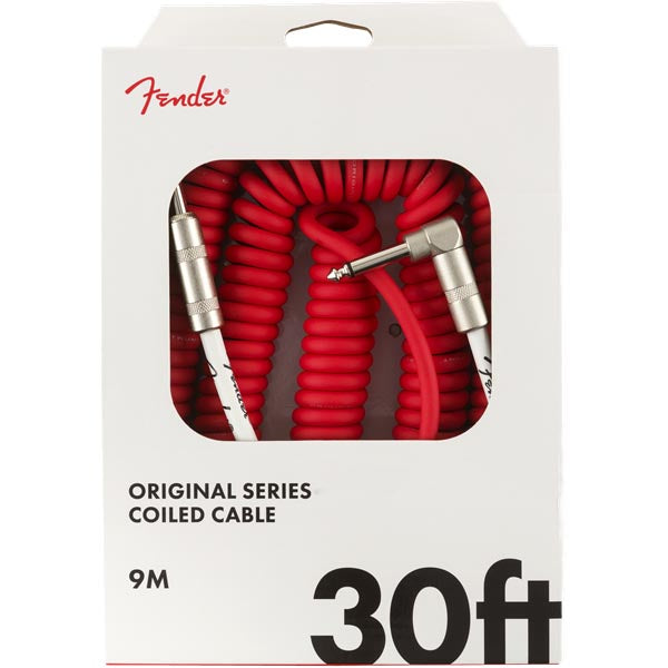 Fender Original Series Coil Cable Straight-Angle 30' Fiesta Red