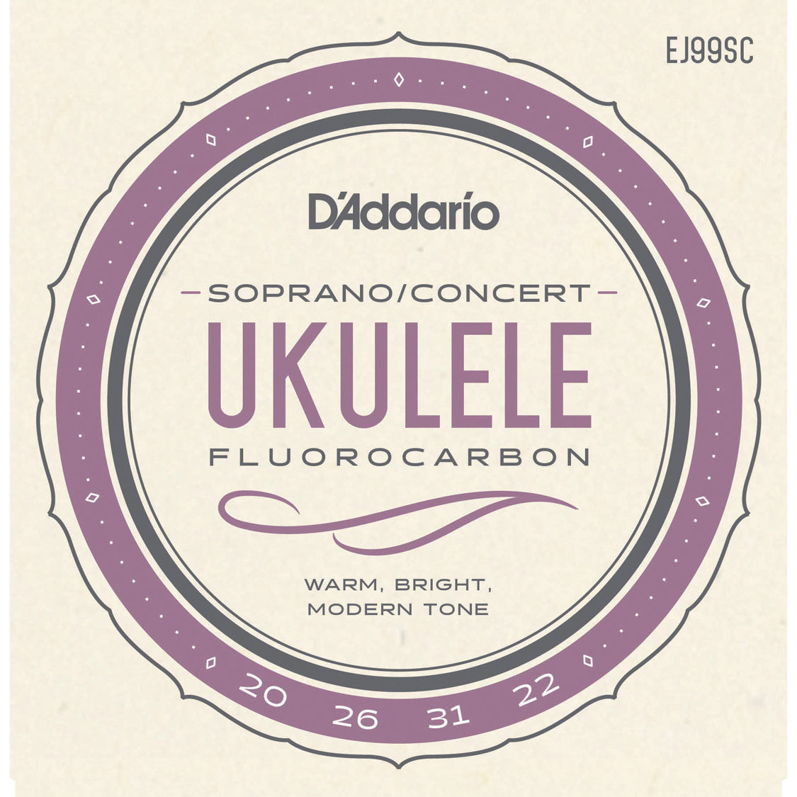 D'Addario EJ99SC FluoroCarbon Ukulele Soprano/Concert
