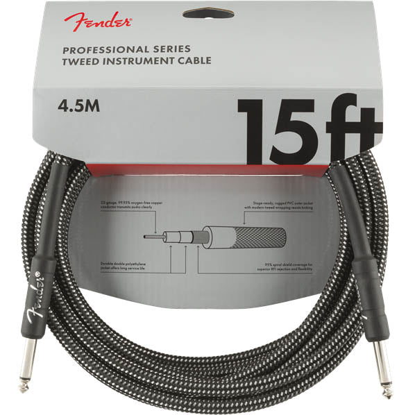 Fender Professional Series Instrument Cable 15' Gray Tweed