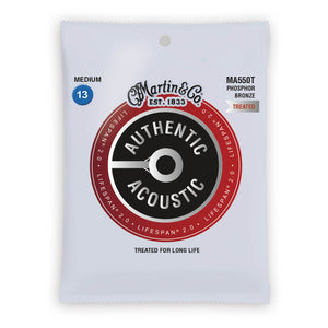 Martin Authentic Acoustic Strings Lifespan Treated Phosphor Medium 13-56 MA550T