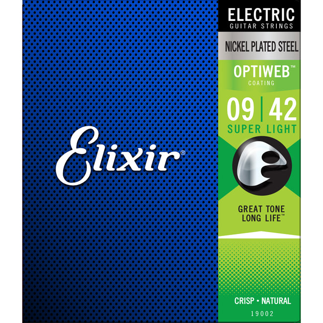 Elixir Electric Nickel Plated Steel Optiweb Super Light .009-.042