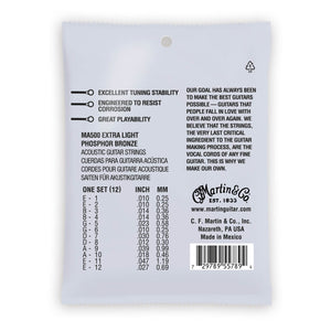 Martin Authentic Acoustic Strings Phosphor Bronze 12 String Extra Light 10-47 MA500