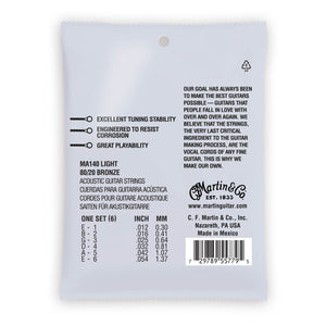 Martin Authentic Acoustic Strings Bronze 80/20 Light 12-54 MA140