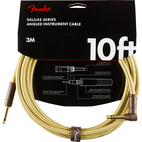 Fender Deluxe Series Instrument Cable Tweed 10' Angle