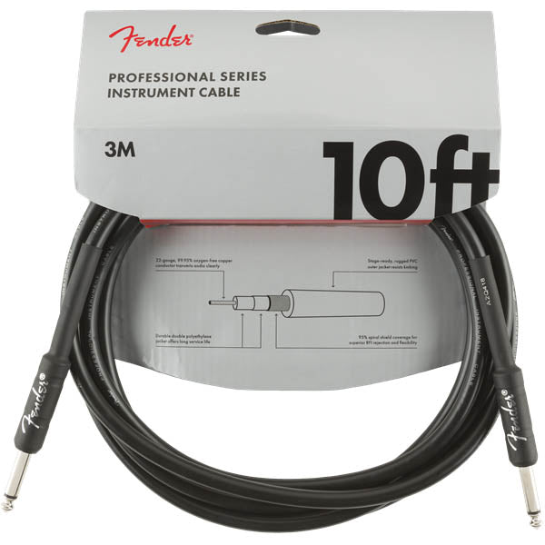 Fender Professional Series Instrument Cable Straight/Straight 10' Black