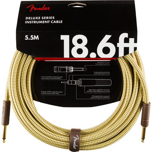 Fender Deluxe Series Instrument Cable Tweed 18.6' Straight-Straight