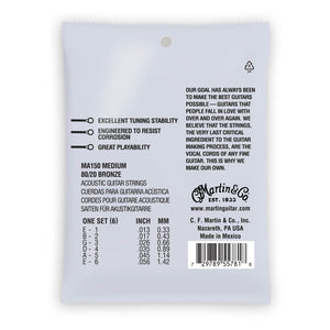 Martin Authentic Acoustic Strings Bronze 80/20 Medium 13-56 MA150