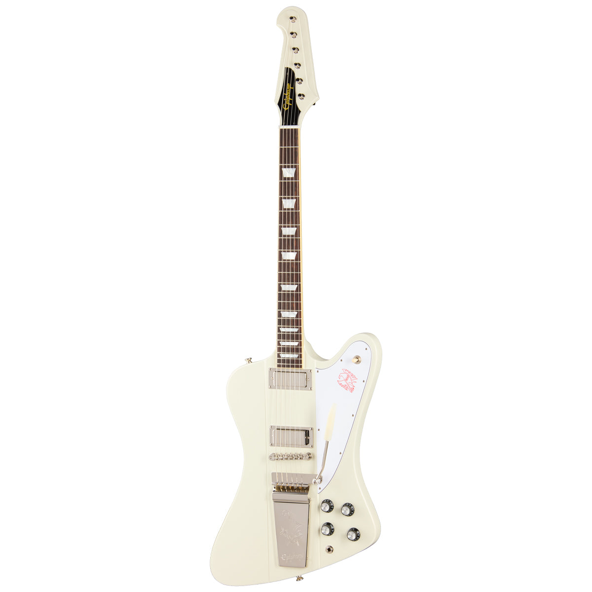 Epiphone Inspired by Gibson Custom 1963 Firebird V Reissue with Maestro Vibrola Polaris White w/Case