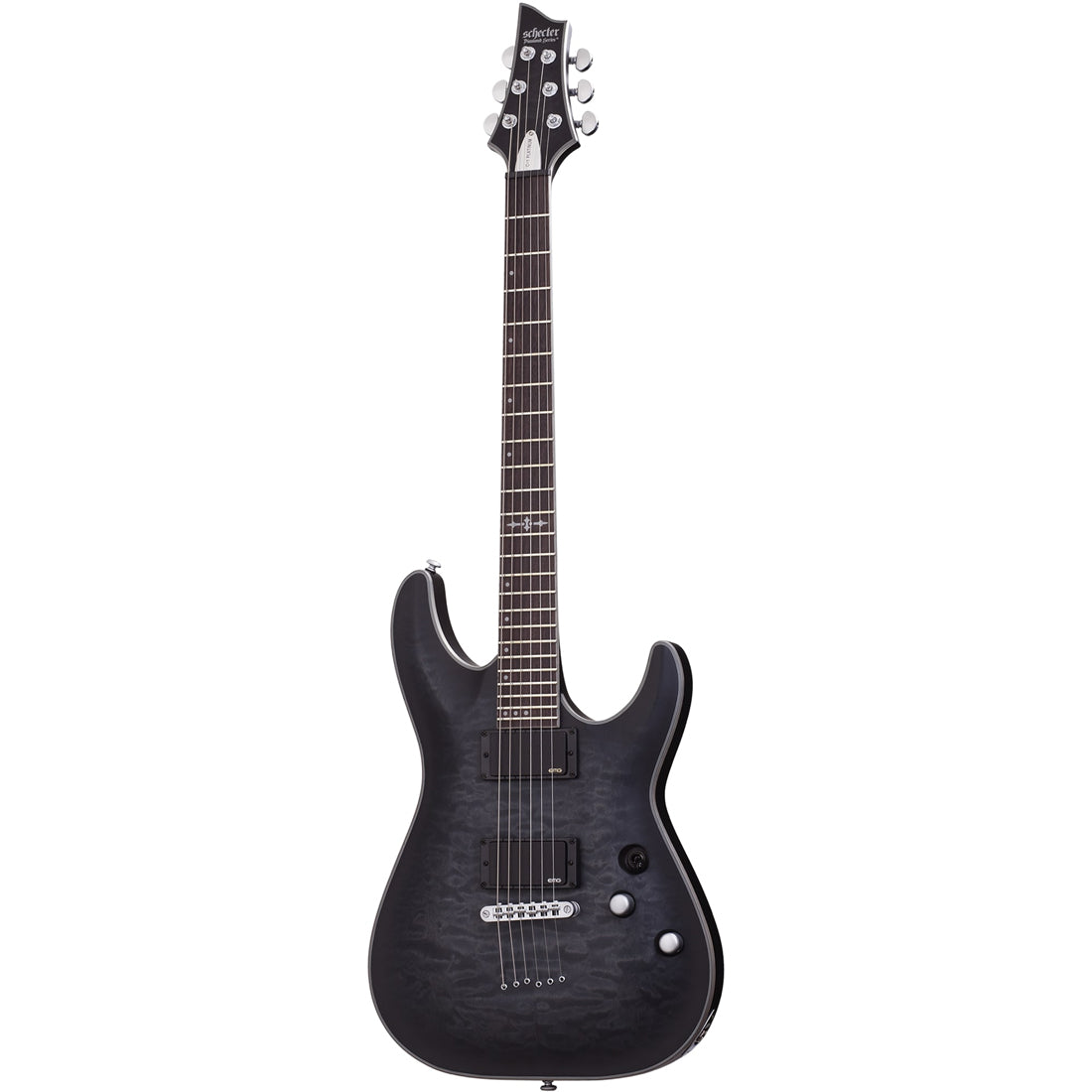 Schecter C-1 Platinum See-Thru Black Satin