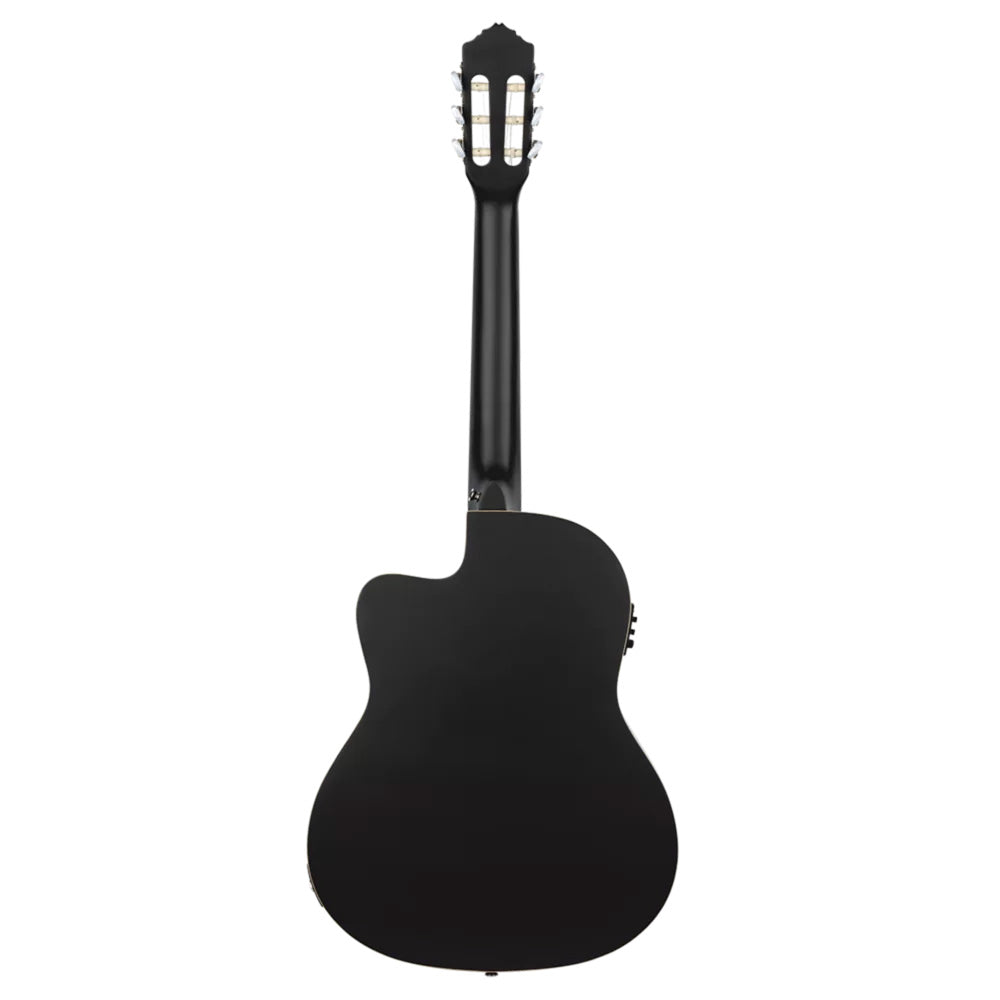Ortega Family Series RCE125SN Thinline Acoustic-Electric Nylon Guitar Satin Black w/Bag