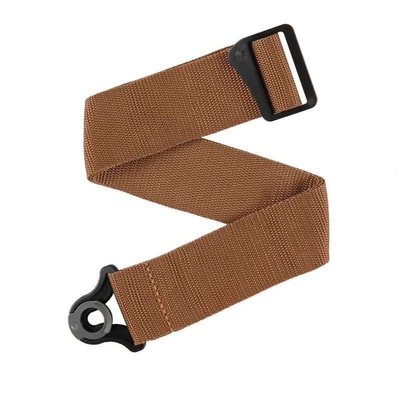 D'Addario Auto Lock Guitar Strap Poly Brown PWSAL409