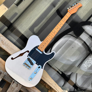 USED Sire T7TV-SILVER Larry Carlton Signature RH Semi-Hollowbody Guitar - Silver W/Bag