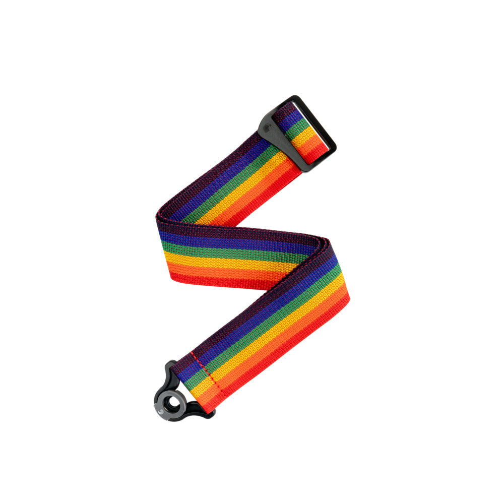 D'Addario Auto Lock Guitar Strap Poly Rainbow PWSAL411