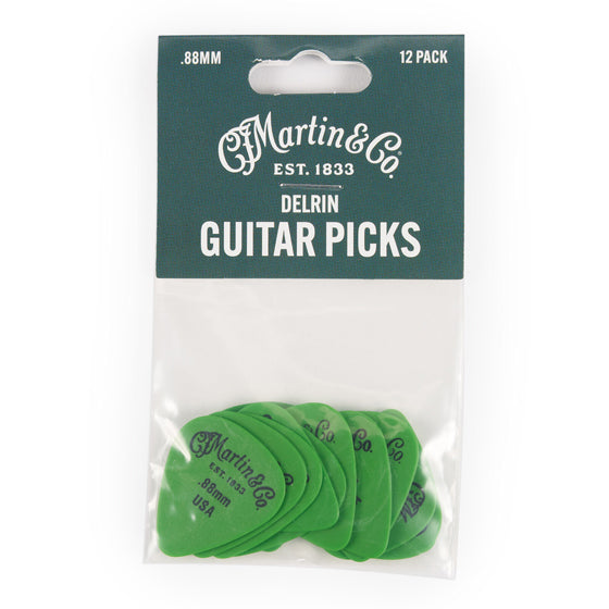 Martin Delrin Green 351 Pick Pack (12) .88mm 18A0155