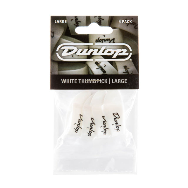 Dunlop White Large Thumbpicks 4-Pack 9003P