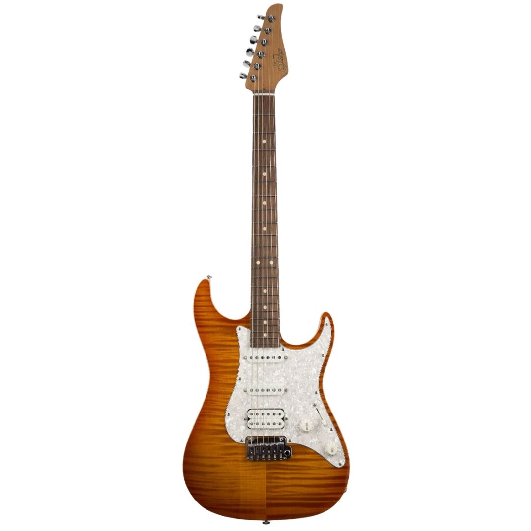 Suhr Standard Plus HSS Pau Ferro Fingerboard Trans Honey Amber Burst w/Soft Case