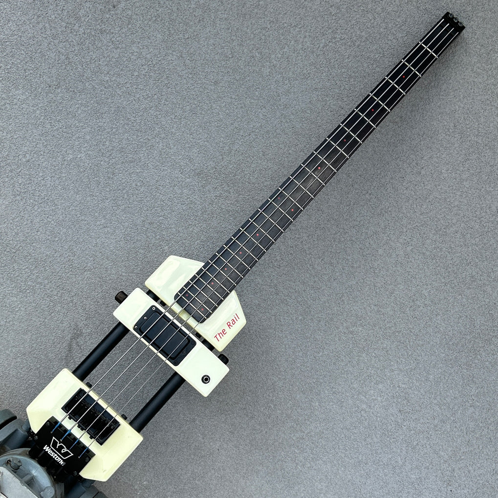 1985 Westone "The Rail" X800 Headless Bass – White w/ Original Gig Bag