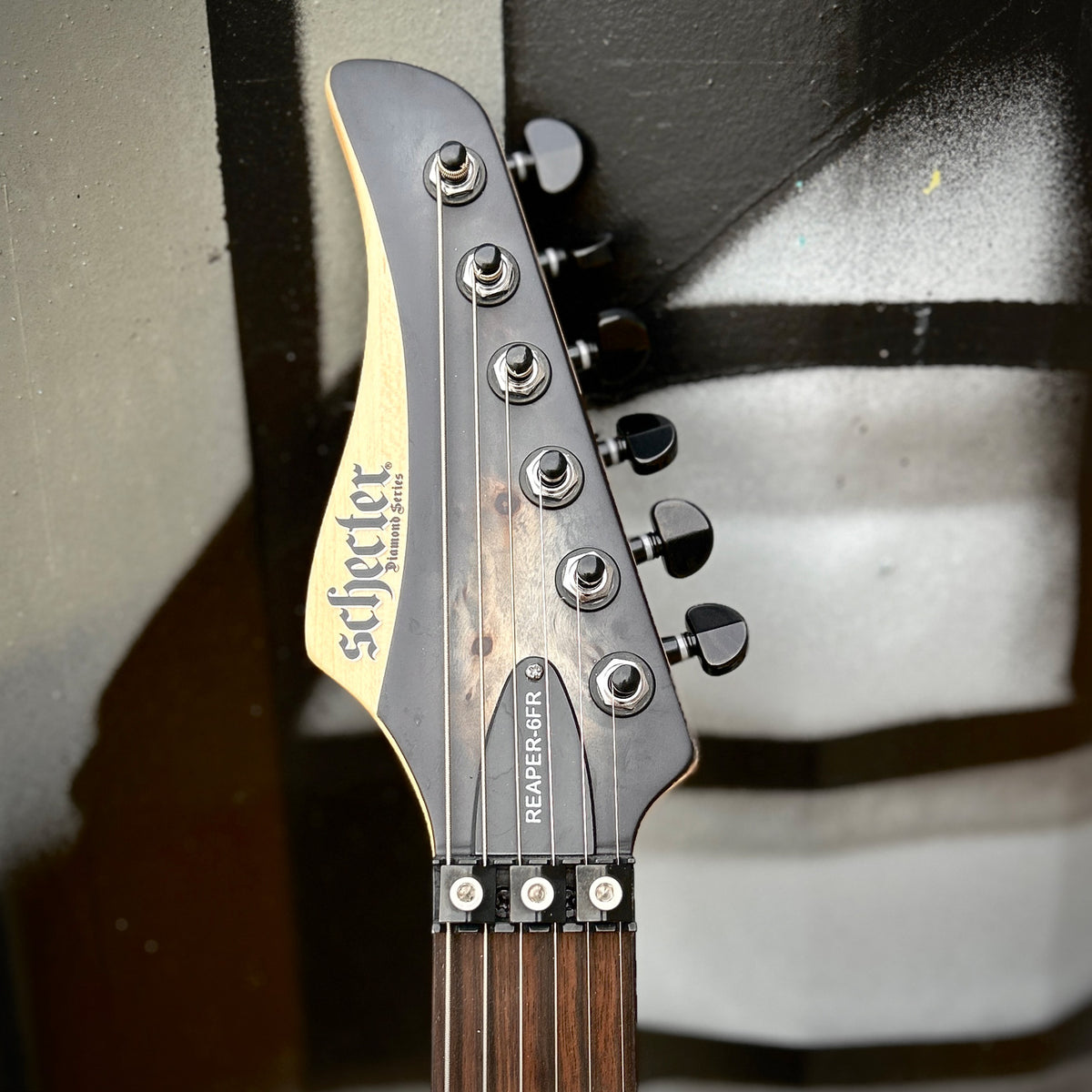 2024 Schecter Reaper-6 FR  Floyd Rose Satin Charcoal Burst