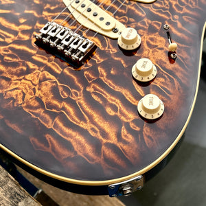 Used Custom Warmoth Stratocaster — AAA Quilted Maple Top, Seymour Duncan Antiquity Pickups w/Fender Case