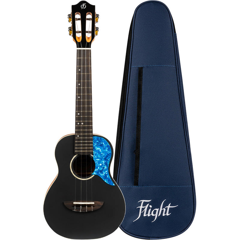 Flight Iris Black Concert Ukulele w/Bag