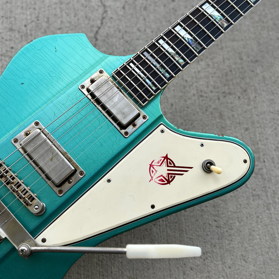 2012 Washburn USA Custom Shop PS2012 Paul Stanley Time Traveler Starfire Prototype #2 Twilight Turquoise Relic