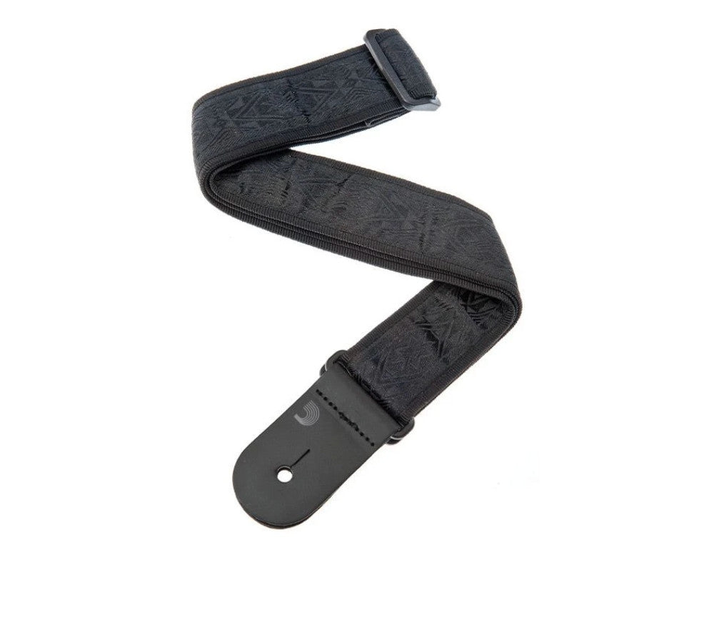 D'addario Woven Guitar Strap Black Satin 50B01