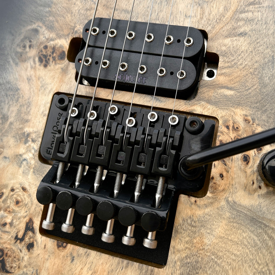 2024 Schecter Reaper-6 FR  Floyd Rose Satin Charcoal Burst