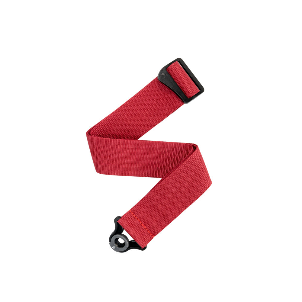 D'Addario Auto Lock Guitar Strap Poly Red PWSAL401