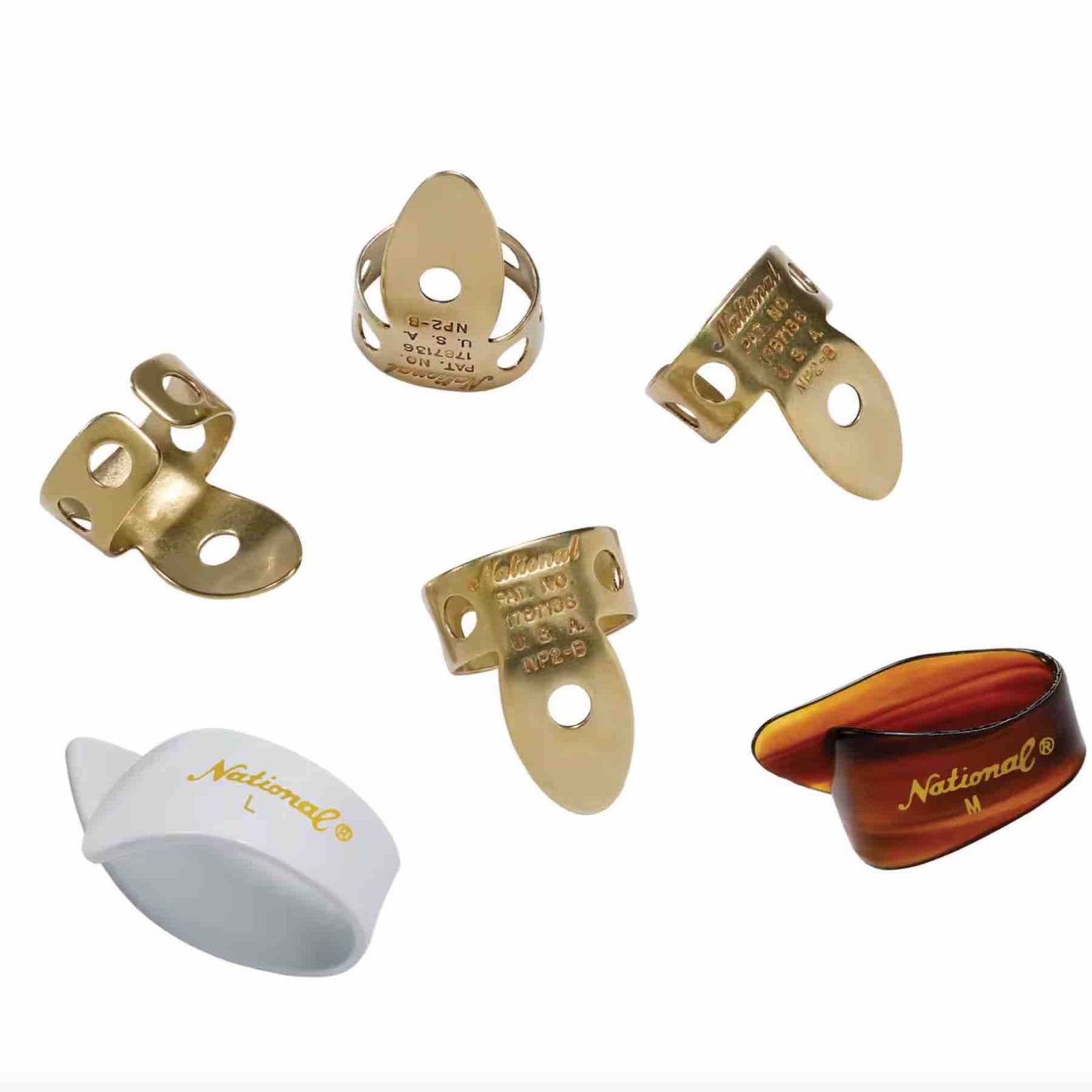 D'Addario National Brass Finger Pick Bundle - 6 Pack