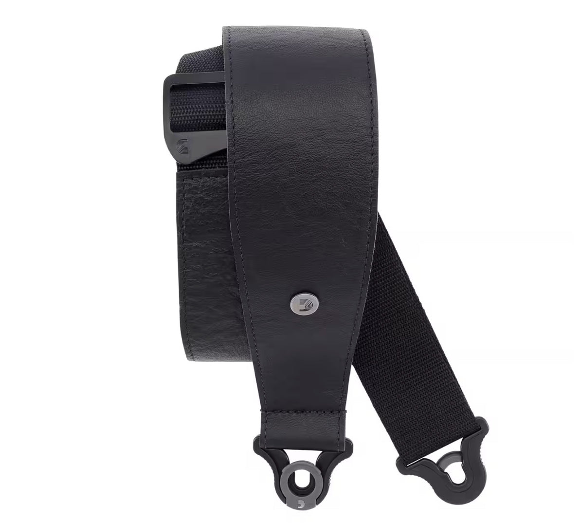 D'Addario 30BAL00 Comfort Leather Auto Lock Guitar Strap, Black