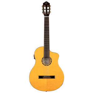 Ortega Family Series Pro RCE170F Full Size Acoustic Electric Classical Guitar Gloss Stain Yellow w/Bag