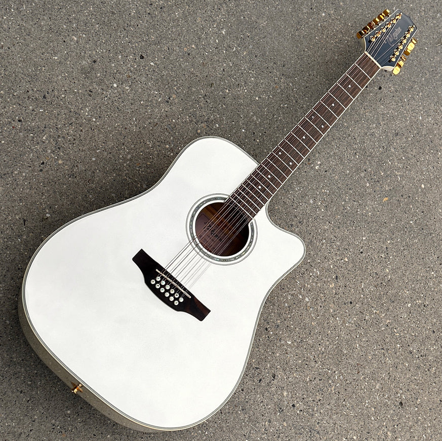 2024 Takamine GD37CE-12 PW 12-String Acoustic-Electric Pearl White w/Gig Bag