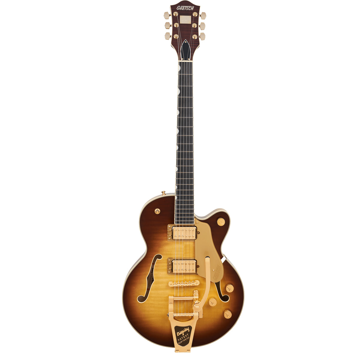 Gretsch Broadkaster Jr. LX Figured Center Block with String-Thru Bigsby and Gold Hardware Caramel Dawn w/Case