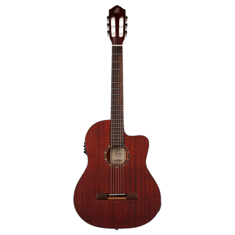 Ortega Family Series RCE125MMSN Thinline Acoustic-Electric Nylon Guitar Mahogany w/Bag