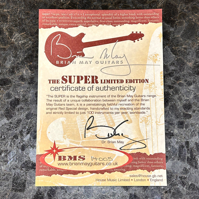 2014 BMG Brian May Super Antique Cherry - Limited Edition With Signed COA
