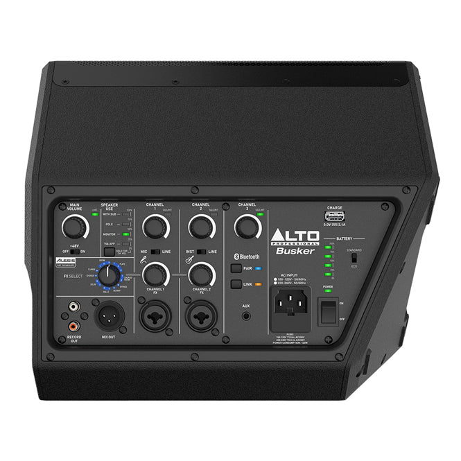 Alto Professional BUSKER Portable Battery Powered Bluetooth 200W Speaker w/Mixer