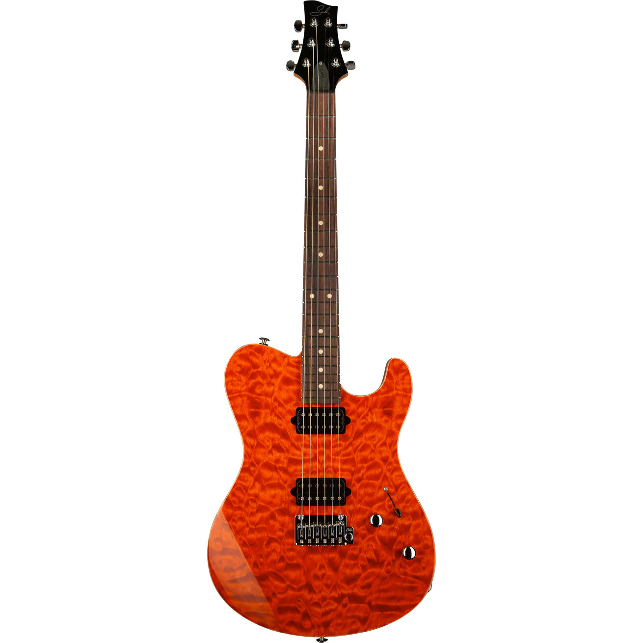 Suhr Oso Short Scale Mahogany Figured Maple Custom Orange w/Travel Pro Case