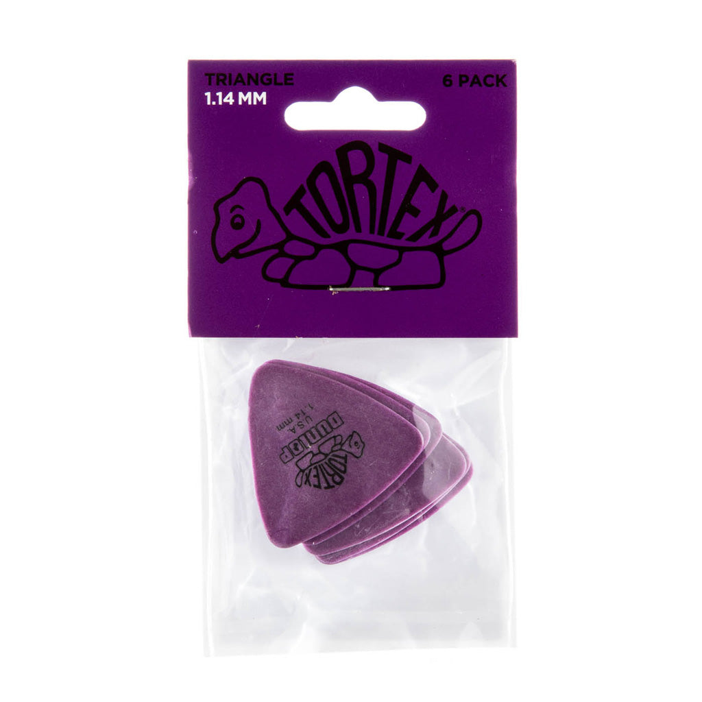 Dunlop Purple 1.14mm Tortex Triangle Guitar Pick Pack (6/pack) 431P114