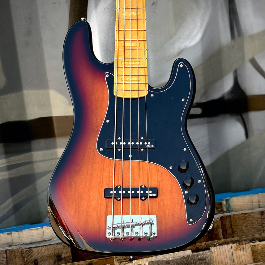 2024 Markbass GV 5 Gloxy 3-Tone Sunburst CR MP Passive 5 String Bass w/Bag