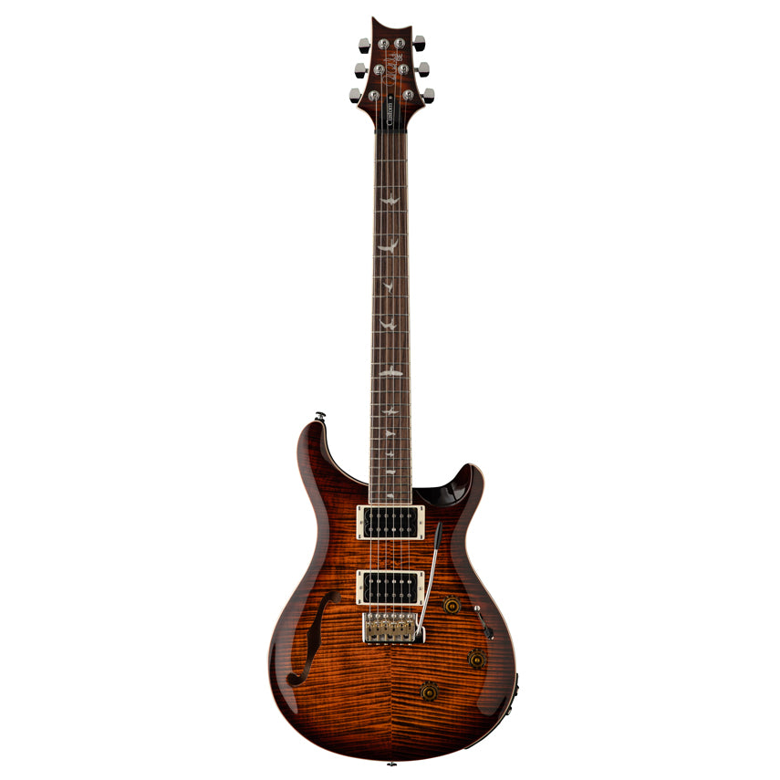 Paul Reed Smith (PRS) SE Custom 24 Semi-Hollow Piezo Orange Tiger Smokeburst w/Gig Bag