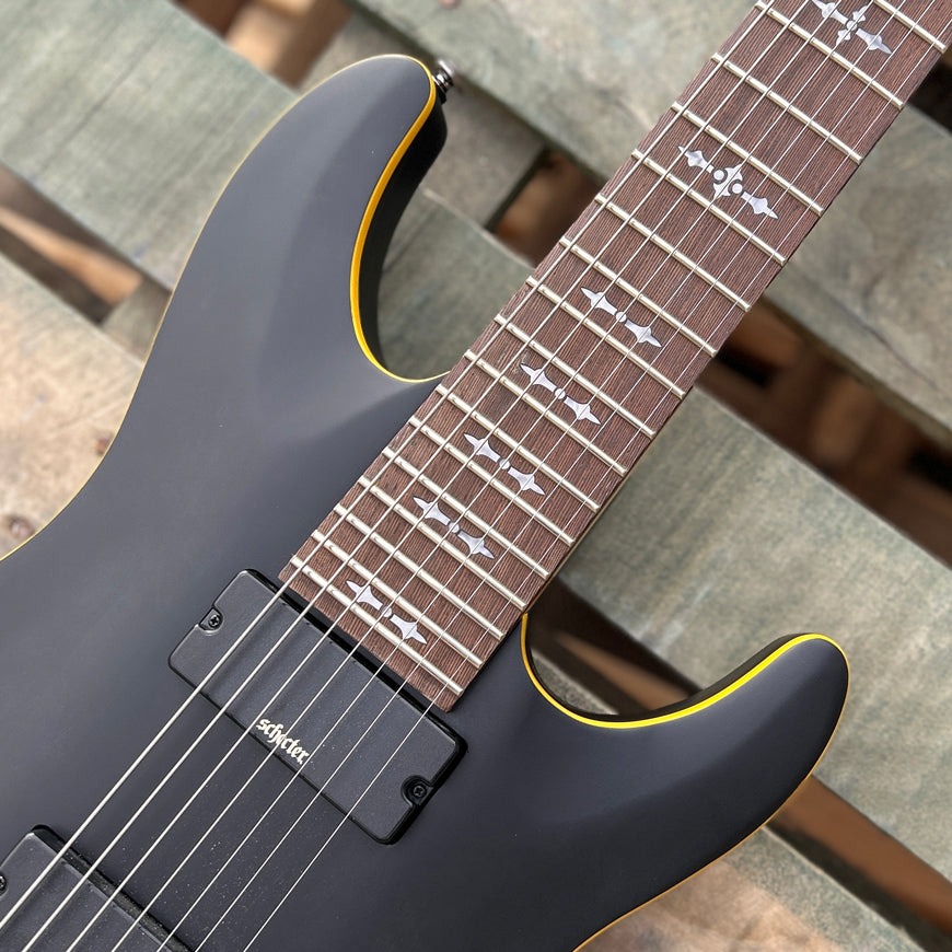 2025 Schecter Demon-7 7-String Aged Black Satin